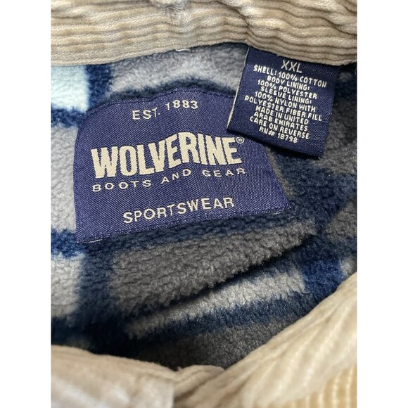 VTG Wolverine Denim Men’s XXL Fleece Lined Shirt Jacket Work Chore Coat Blue - Picture 3 of 3